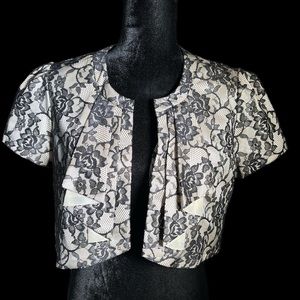 RETRO - Lace Ruffle Front Shrug - Size S/M